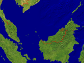 Malaysia Satellite + Borders 1600x1200